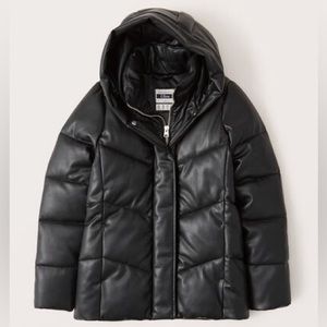 Vegan Leather Ultra Mid-Length Puffer